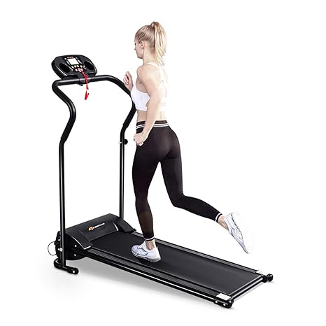 COSTWAY Elektrisches Laufband für Profi und Einsteiger, Runner Fitnessgerät mit LCD-Display, Leiser Heimtrainer zusammenklapp