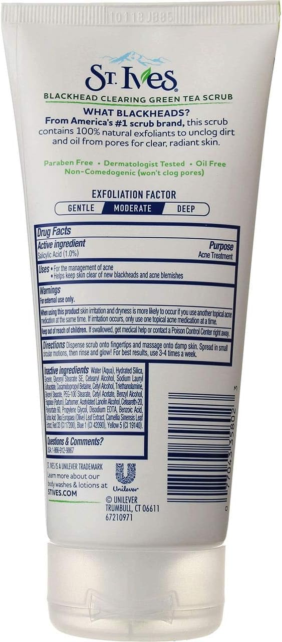 St. Ives Blackhead Clearing Face Scrub Green Tea 6 oz(Pack of 2), 170 ml (Pack of 2) - Image 4