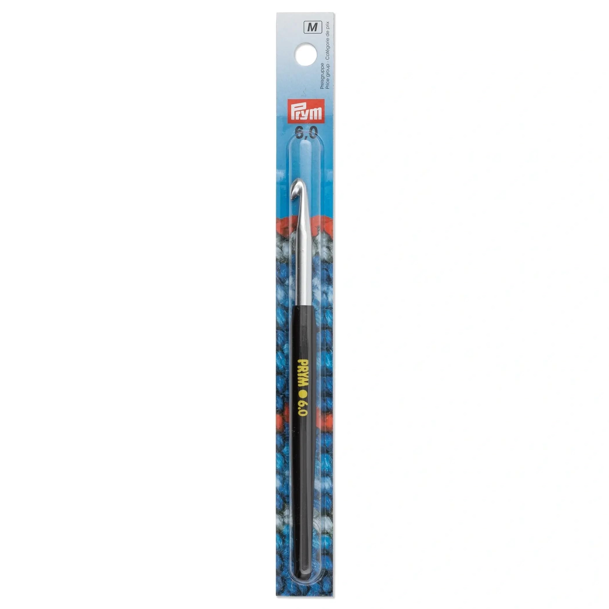 Prym - Wool Aluminium (14cm, 6.00mm) Crochet Hook with Plastic Handle - 1 Crochet Hook