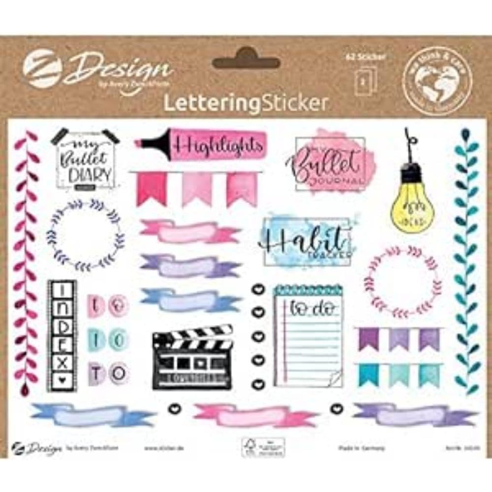 Avery Zweckform 54544 Decorative Stickers 62 Stickers Frame Titles (Stickers on A5 Sheet, Writeable Labels for Bullet Journal, Diary, Scrapbooking, Family Calendar, with Silver Effect)