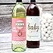 Big Dot of Happiness - Hello Little One - Pink and Gold - Welcome Baby Girl Party Gift for Women and Men - Wine Bottle Label Stickers - Set of 4