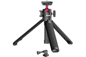 MT-16 Extendable Phone Camera Tripod, 4 Levels Adjustment 360° Ball Head Cold Shoe Lightweight Portable Vlog Travel Selfie St