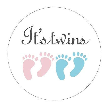 Amazon Com Magjuche Pink And Blue It S Twins Baby Shower Stickers Amazon Com Magjuche Pink And Blue It S Twins Baby Shower Stickers