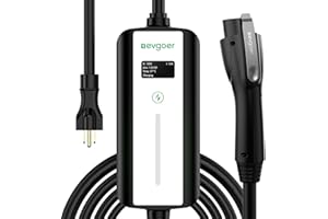 EG EVGOER Level 1 EV Charger, 15Amp 120V 5-15P Plug Schedule Timer Portable EV Home Charging Station, 8/10/12/15A Adjustable Current Compatible with All SAE J1772 EVs (16.4ft)