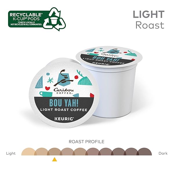 CARIBOU COFFEE BOU-YAH, KEURIG SINGLE SERVE K-CUP PODS, 22 COUNT