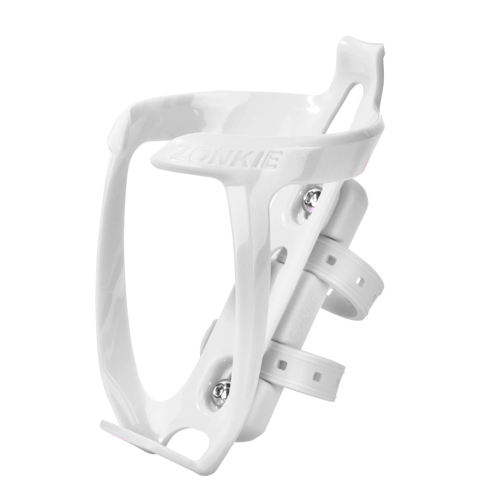Bicycle Bottle Cages, Plastic Bike Bottle Holder with Cage Mounting Base (White)