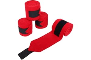 QANYEGN Horses Polo Wraps, Thick Horses Polo Leg Wraps, Red Non Slip Fleece Wrapping Horses Leg Bandage for Leg Support Train