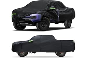 QUALENCEY Car Cover Custom Fit for Toyota Tacoma 2005-2023,6 Layers Truck Cover Waterproof All Weather for Automobiles,Outdoor Full Exterior Cover,Rain, Sun, Wind Protection,Black