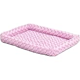 Midwest Homes for Pets Bolster Dog Bed 57cm x 44.5cm x 7cm Dog Bed or Cat Bed with Comfortable Bolster, Ideal for Small Dog B