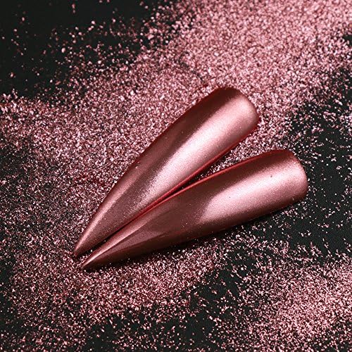 Cattie Girl 0.2g Rose Gold Mirror Nail Glitter Powder UV Gel Polish Golden Rose Chrome Pigment Dust Shinning Glitters Nail Art Decorations