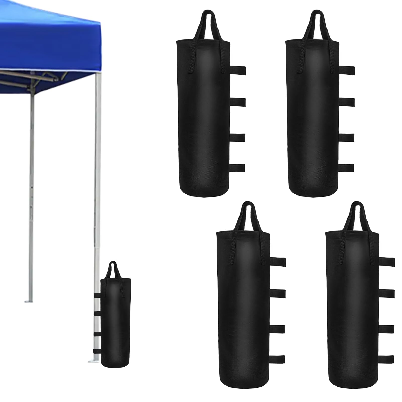 BuxiuGK Set of 4 Gazebo Sand Weights,Canopy Sandbag Weight Heavy Duty for Any Pop Up Tents,Canopy,Outdoor Patio,20 * 50cm,Black