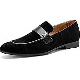 JITAI Men's Shoes - Black Velvet Luxury Fashion Loafers for Men, Slip On Shoes for Men, Mens Dress Shoes for Birthday Party, Casual Rubber Sole Fashion Casual and Dress Occasions