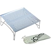 iClimb Mini Solo Folding Table Ultralight Compact (Silver, Mini) | with Carry Bag, for Camping Backpacking Hiking Beach Picnic