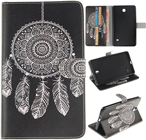 Skytar Samsung Galaxy Tab 4 7.0 Case - PU Leather Tablet Shell Protection with [Folio Stand Wallet Function] Protective Case Cover for Samsung Galaxy Tab 4 7.0 Zoll SM-T230 SM-T231 SM-T235 Tablet,*Black dreamcatcher