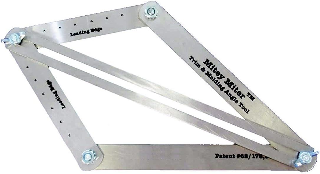 Mitey Miter Miter Saw Bevel Gauge - Protractor Angle Finder8211; Crown Molding Jig8211; Construction Layout Tool