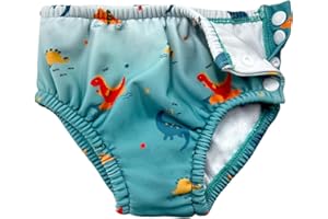 weVSwe Baby Boy Girls Swim Diaper Newborn Reusable Swimming Diaper UV Protection Adjustable Green Dinosaurs 18-24 Months