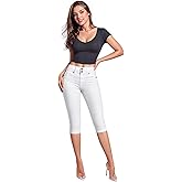 Hybrid & Company Women's Butt Lift V2 Super Comfy Stretch Denim Bermuda Shorts Capri