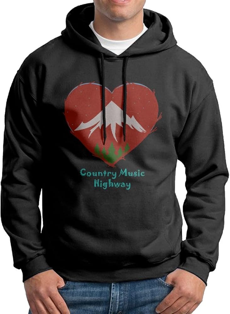 EJPETMG Man I Love Country Music Highway Long Sleeves Hoodies Hooded