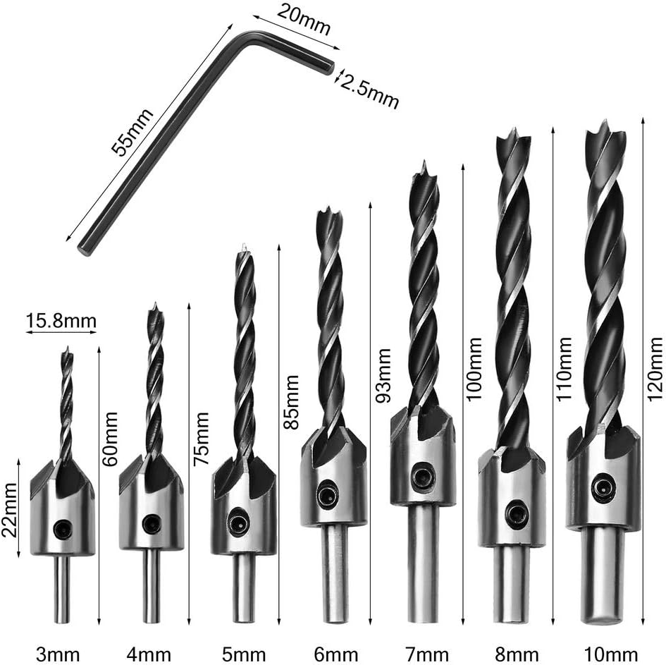 8 PCS Countersink Drill Bit Set - Image 4