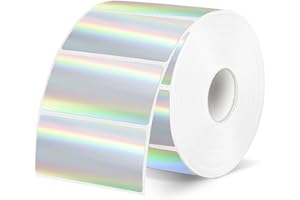 Yegawen Direct Thermal Label 2x1 Inch- Barcode Labels- Holographic Thermal Sticker Labels for Address, Shipping, Compatible with Rollo Label Printer & MUNBYN& Zebra (300 Labels/Silver)
