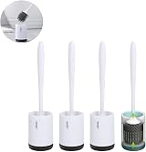 MEKEET Silicone Toilet Brush and Holder 3 Pack White PP TPR view 1