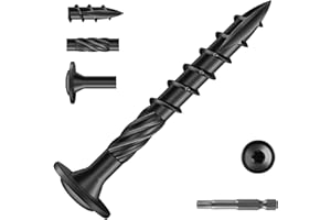 SG TZH #14 x 2 Inch Lag Screws (57Pcs) 1lb. Structural Wood Screw, Black, Carbon Steel, Washer Head, Rust Resistant epoxy Coated, T30 Torx Bit