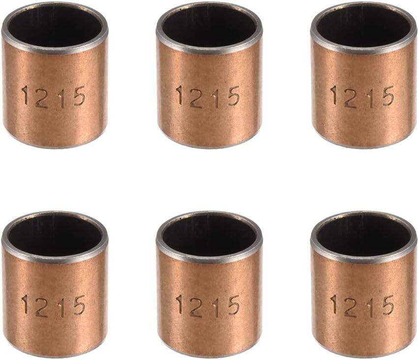 sourcing map Sleeve Bearing 12mm Bore x 14mm OD x 15mm Length Oilless Bushing 6