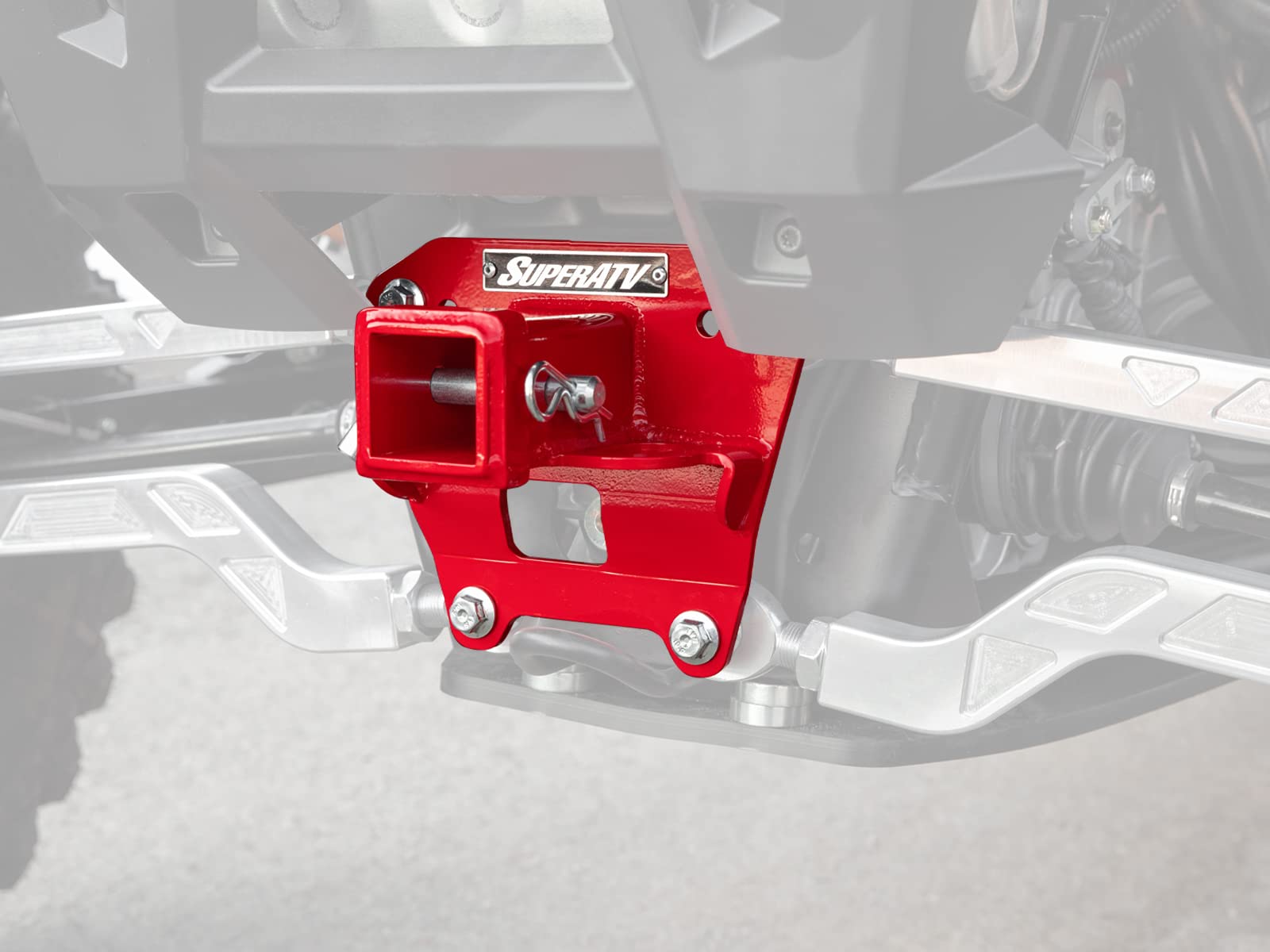 SuperATV 2'' Rear Receiver Hitch for Polaris RZR XP 1000 / XP 4 1000 | Red | 1500 lb Tow Capacity