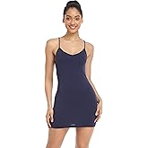 Qaffier Full Slips Dress for Women Adjustable Spaghetti Strap V Neck Under Dress Camisole Mini Slip Dress