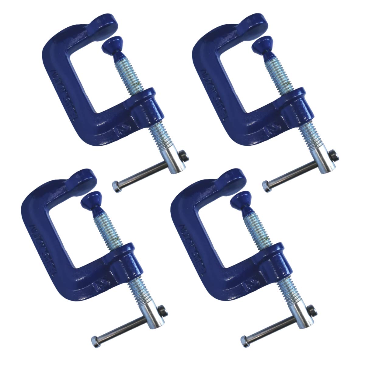4Pc G Clamp Set 50mm (2") Small Heavy Duty Screw C Clamps for Wood & Metal Work