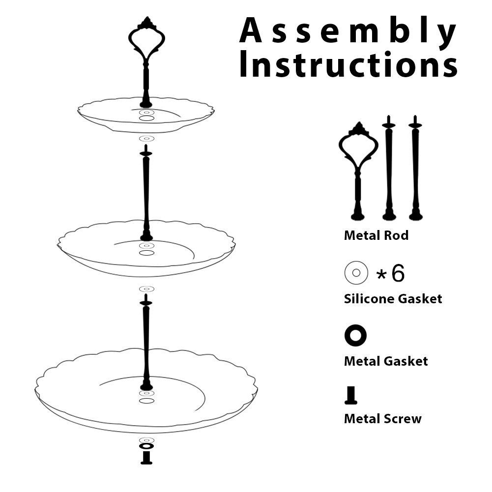 Sweejar 3 Tier Ceramic Cake Stand Wedding, Dessert Cupcake Stand for Tea Party Serving Platter (White)