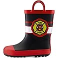 mysoft Kids Rain Boots for Girls Boys Toddler Waterproof Rubber Cute Printed with Easy-On Handles