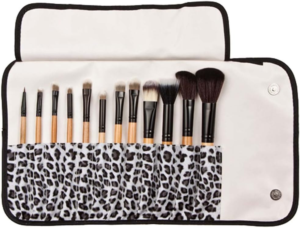 DONGXIUB 12 pcs Leopard grain Makeup Brushes Premium Set Synthetic Cosmetics Foundation Blending Blush Eyeliner Face Powder Brush Makeup Brush Kit (12 pcs white)