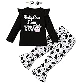 Slanavel Baby Girl Two Years Old Birthday Outfit Toddler 2nd Birthday Clothes Girl Holy Cow I'm Two Outfit Set