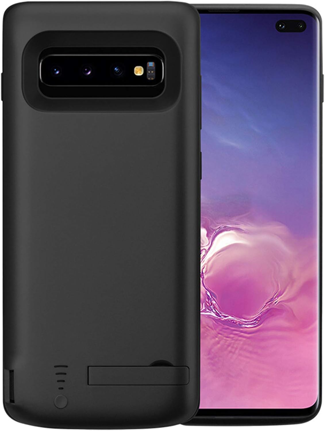 HQXHB Battery Case for Samsung Galaxy S10+ Plus, 6000mAh Rechargeable Extended Battery Charging Case, External Battery Charger Case (6.4 inch for Galaxy S10+ Plus) - Black