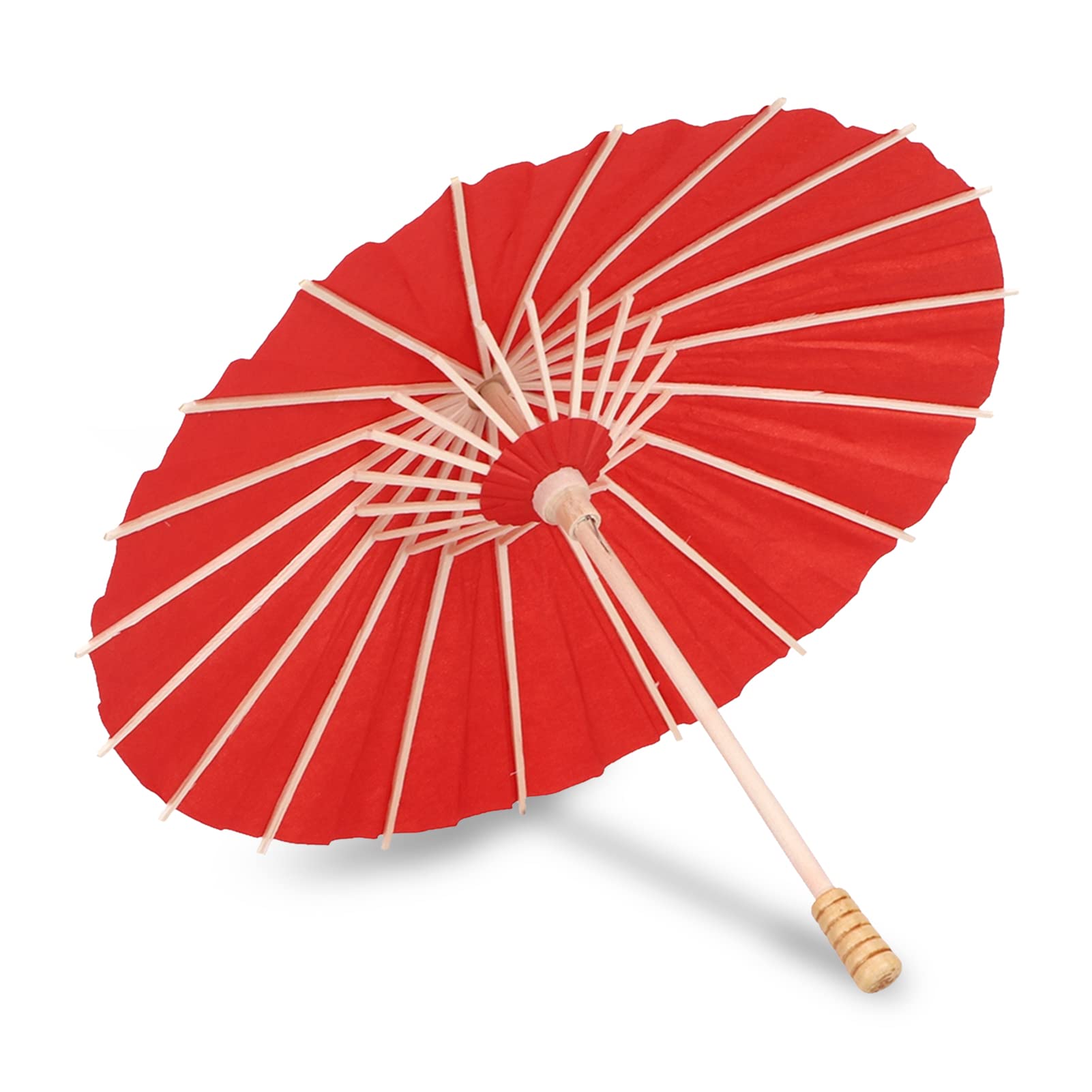 Paper Parasol, Chinese Decorative Umbrella Red DIY Painting Dance Umbrella Parasol Art Classical Oiled Paper Umbrellas with Wooden Handle for Wedding Bridal Party Decor