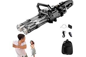 Soak Striker Water Gun, The Soak Striker Gatling Water Gun, Rechargeable Double Barrel Rotating, High Power Continuous Firing