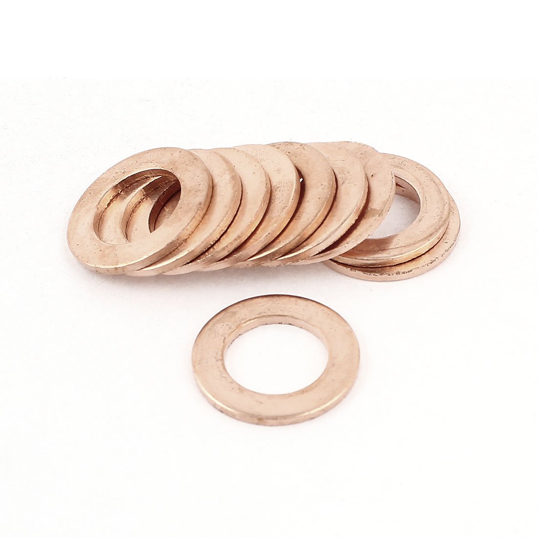 Sourcingmap 10Pcs 12mmx20mmx1.5mm Copper Flat Washer Gasket Seal Fitting Fasteners