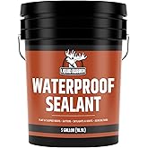 Liquid Rubber Waterproof Sealant - Roof &amp; Gutter Coating, Black, 5 Gallon | DIY Leak Repair Coating, Flexible Elastomeric Waterproofing Membrane for Flat &amp; Low-Slope Roofs, Gutters, Concrete, Plywood
