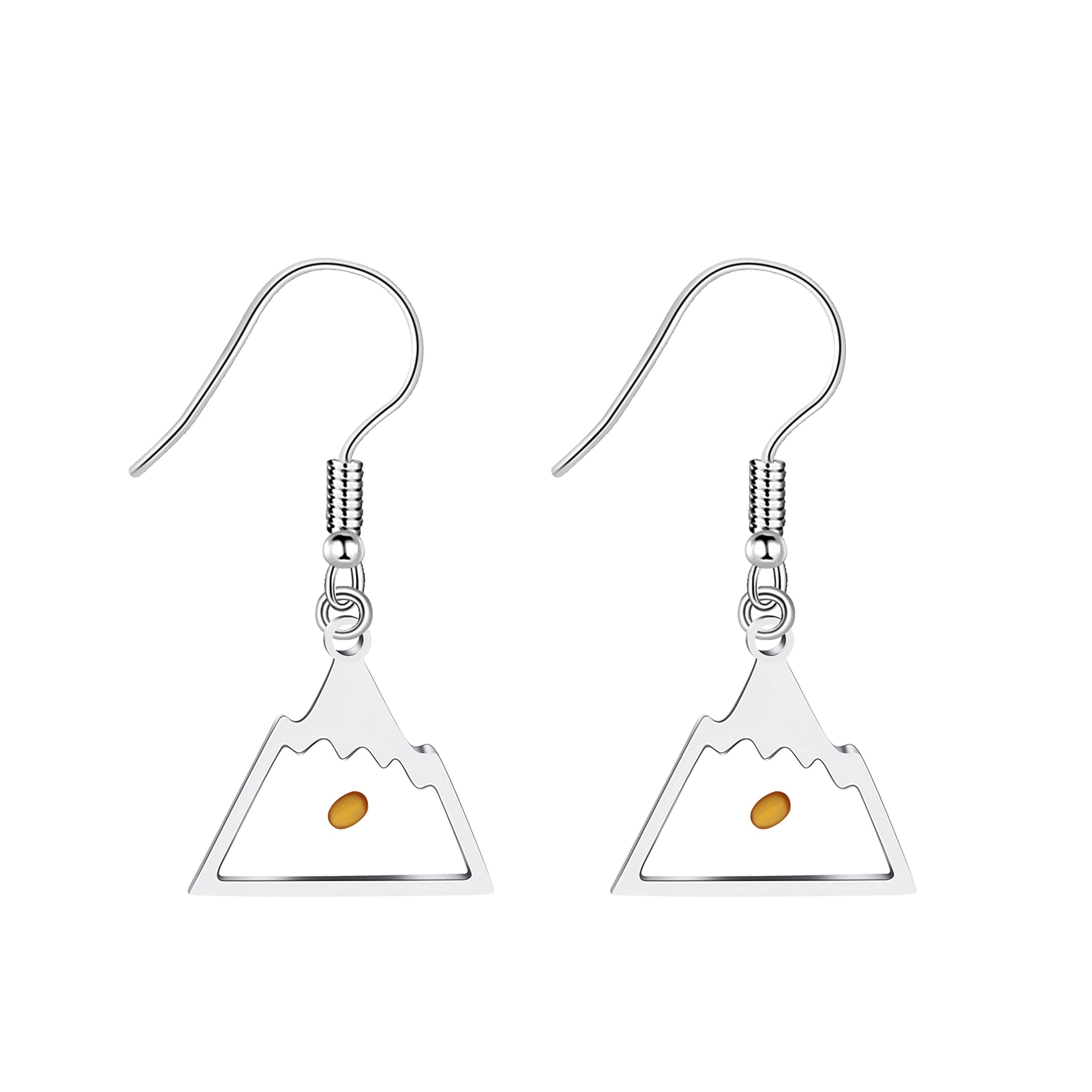 Mustard Seed Earrings Mountain Religious Jewelry Charm Inspirational Gift for Christian Women Y582 (Triangle Mountain)