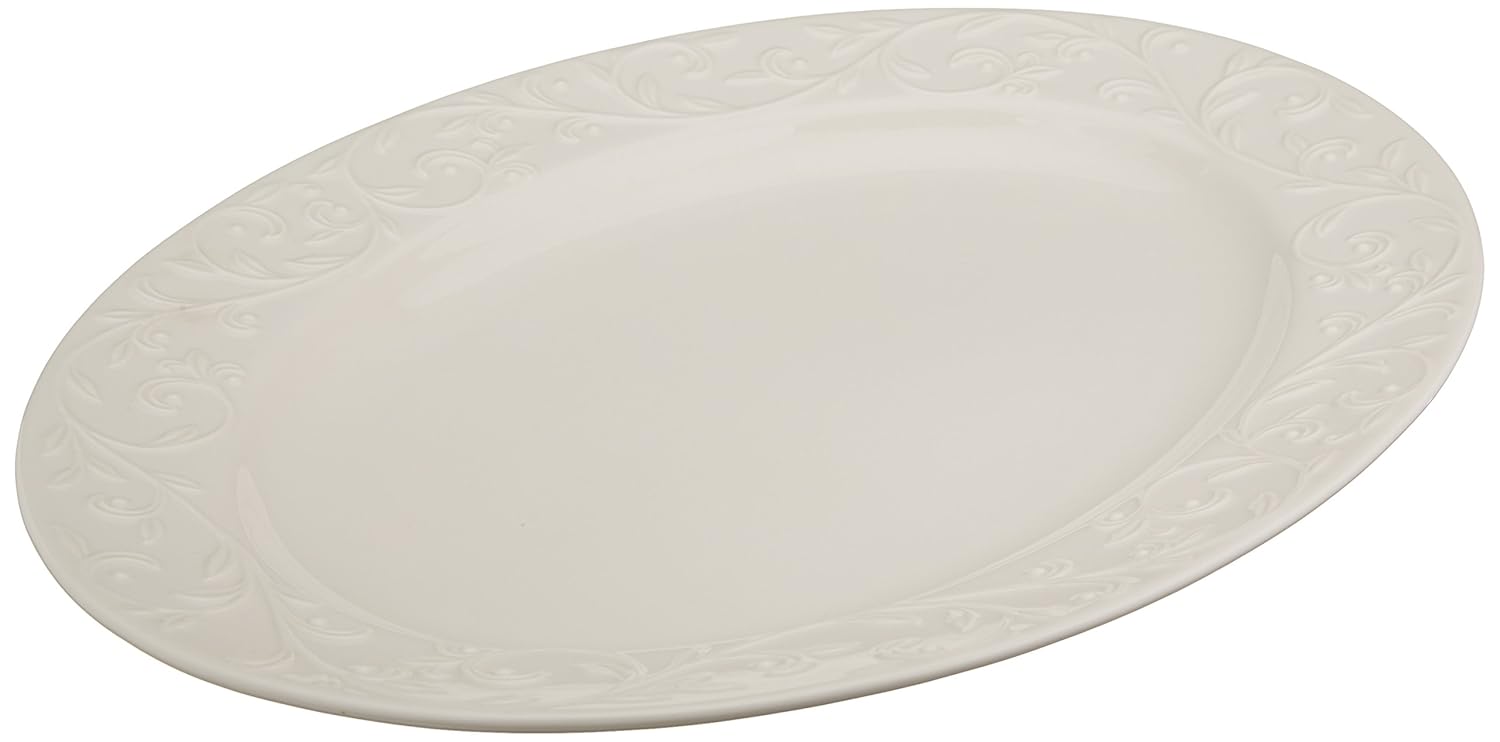 Lenox Opal Innocence Carved Large Oval Platter - 806674