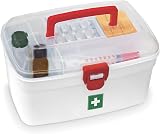 MILTON Medical Box First Aid Storage Box Portable With Detachable Tray White view 1