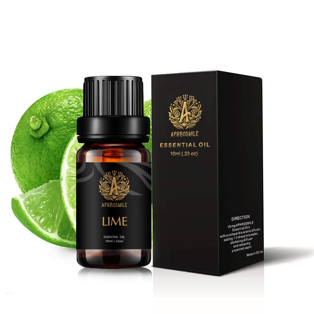 Lime Essential Oil for Diffuser, Therapeutic Grade Lime Scented Oil, 100% Pure Aromatherapy Essential Oil Lime Fragrance for Humidifier, Massage 0.33oz-10 ml