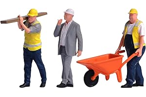 JCRBILW 3 Pieces Miniature Figures Model Construction Worker Figurines Resin People Model Tiny Figurine Simulation Scene Prop