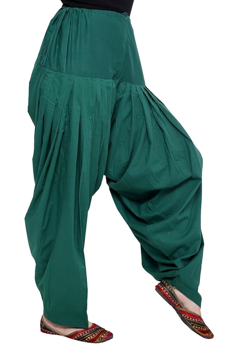 kalpit creations women's cotton semi-patiala salwar bottom pants (green, free size)