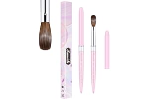 KEMEISI Acrylic Nail Brush Size #14, 100% Pure Kolinsky Nail Art Brushes for Acrylic Application, Sturdy Handle Oval Shaped Acrylic Powder Nail Design Tools for Professional Manicure DIY