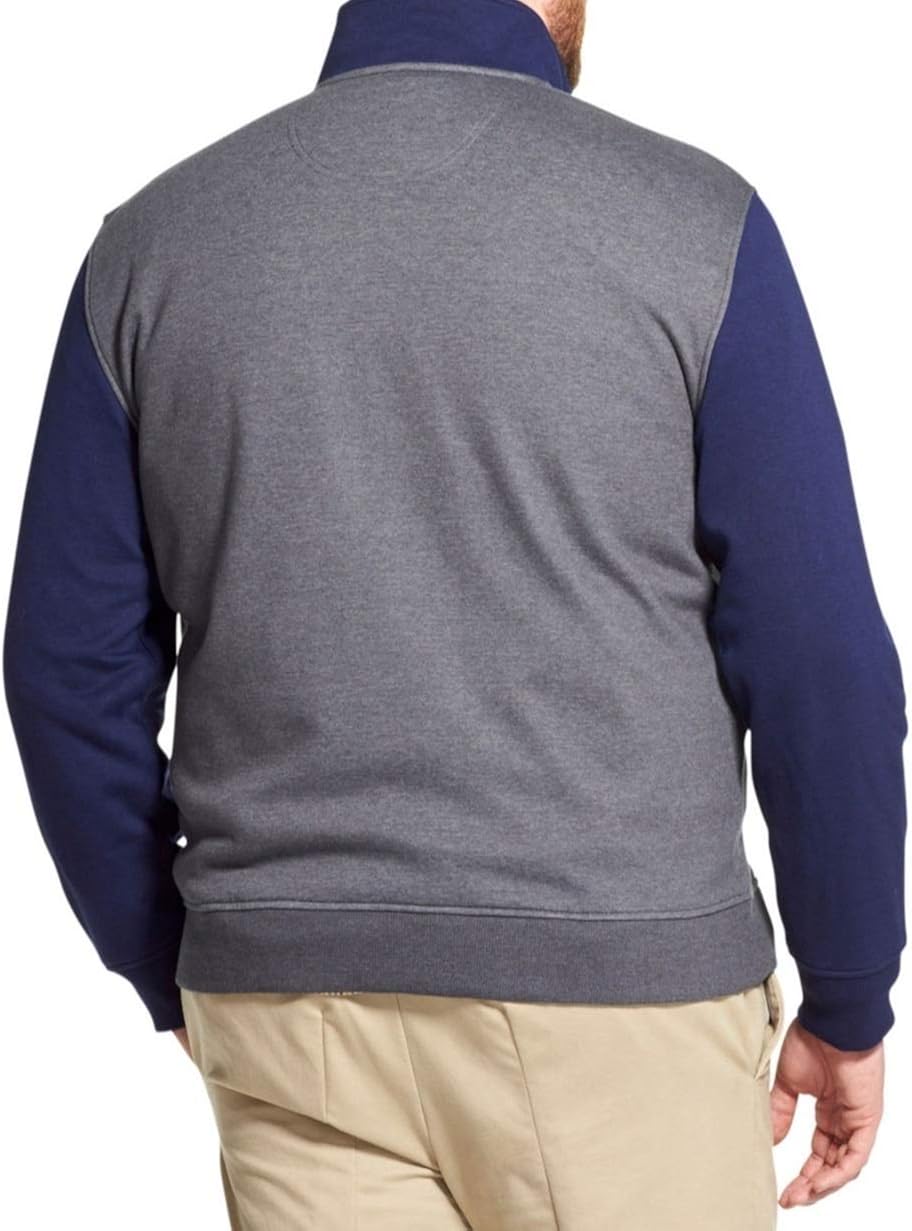 IZOD Men's Big and Tall Advantage Performance Colorblock Quarter Zip Fleece Pullover at  Men’s Clothing store