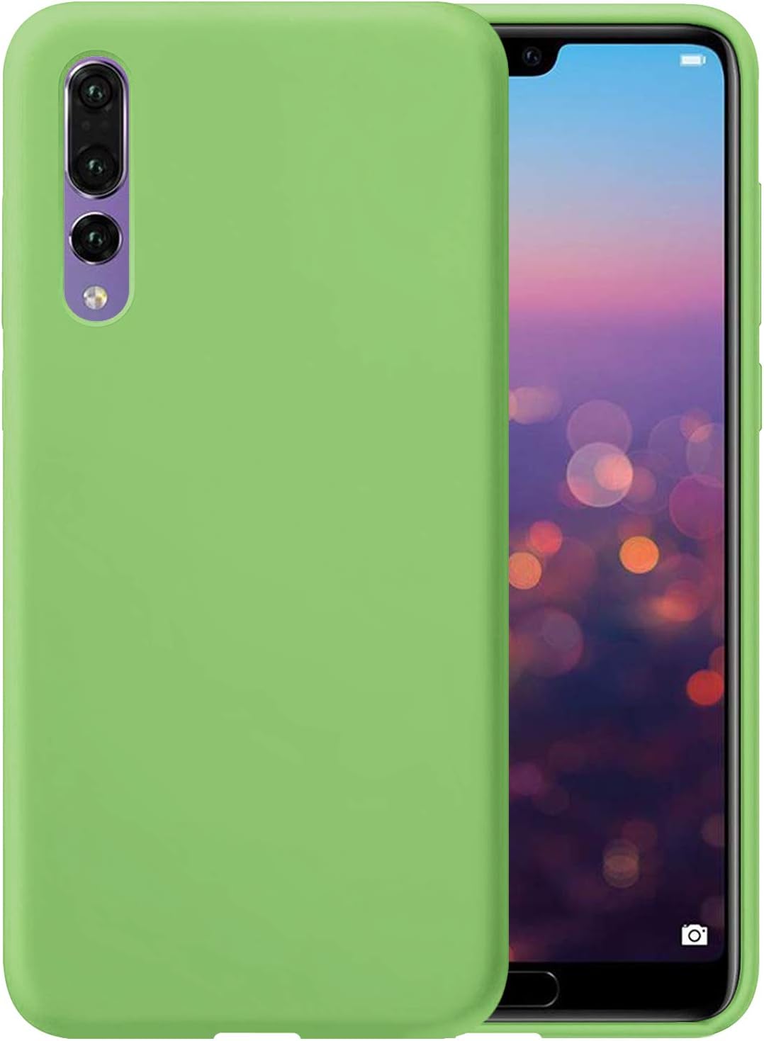 Liquid Silicone Phone Case for Huawei P20 Pro 6.1"/Full Body Protection/Shockproof/Gel Rubber/Cover Case Drop Protection Green
