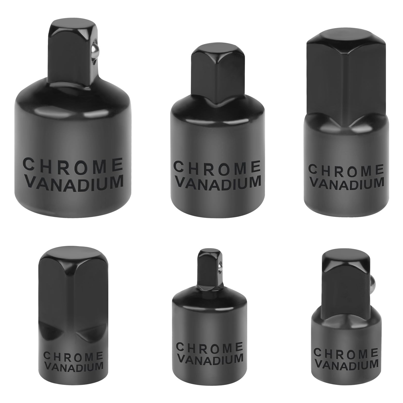 Flintronic Impact Socket Adapter Reducer, 1/2" Drive Twist Socket Set Wheel Nut Remover, Socket Adapter 1/4", 3/8", 1/2", for Nuts, Drills, Sockets, Cordless Screwdrivers, Wrenches, Ratchets, Black