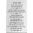 Inspirational Gifts for Son from Mom To My Son Motivational Gift Engraved Metal Wallet Inserts Encouragement Gifts for Son Birthday Card Christmas Graduation Gifts Inspirational Card Gifts for Boy